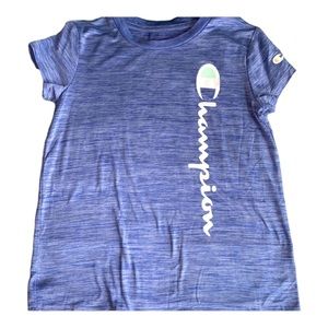 Girls blue purple champion athletic short sleeve T-shirt size 7/8